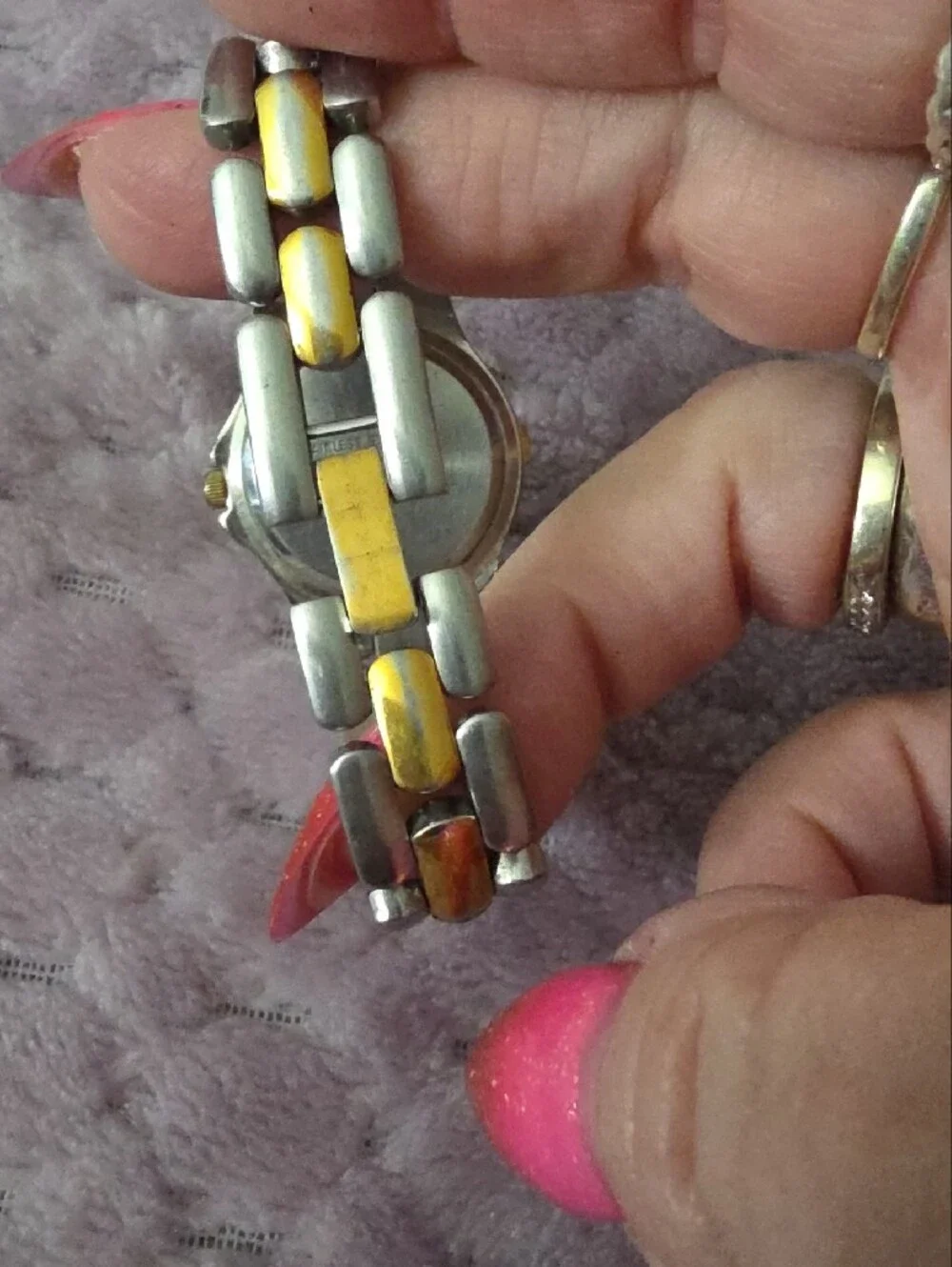 Anne Klein Two-Tone Silver and Gold Bracelet Watch Vintage Needs Battery